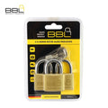 BBL 40mm Brass Tri-Pack Padlocks - Keyed alike