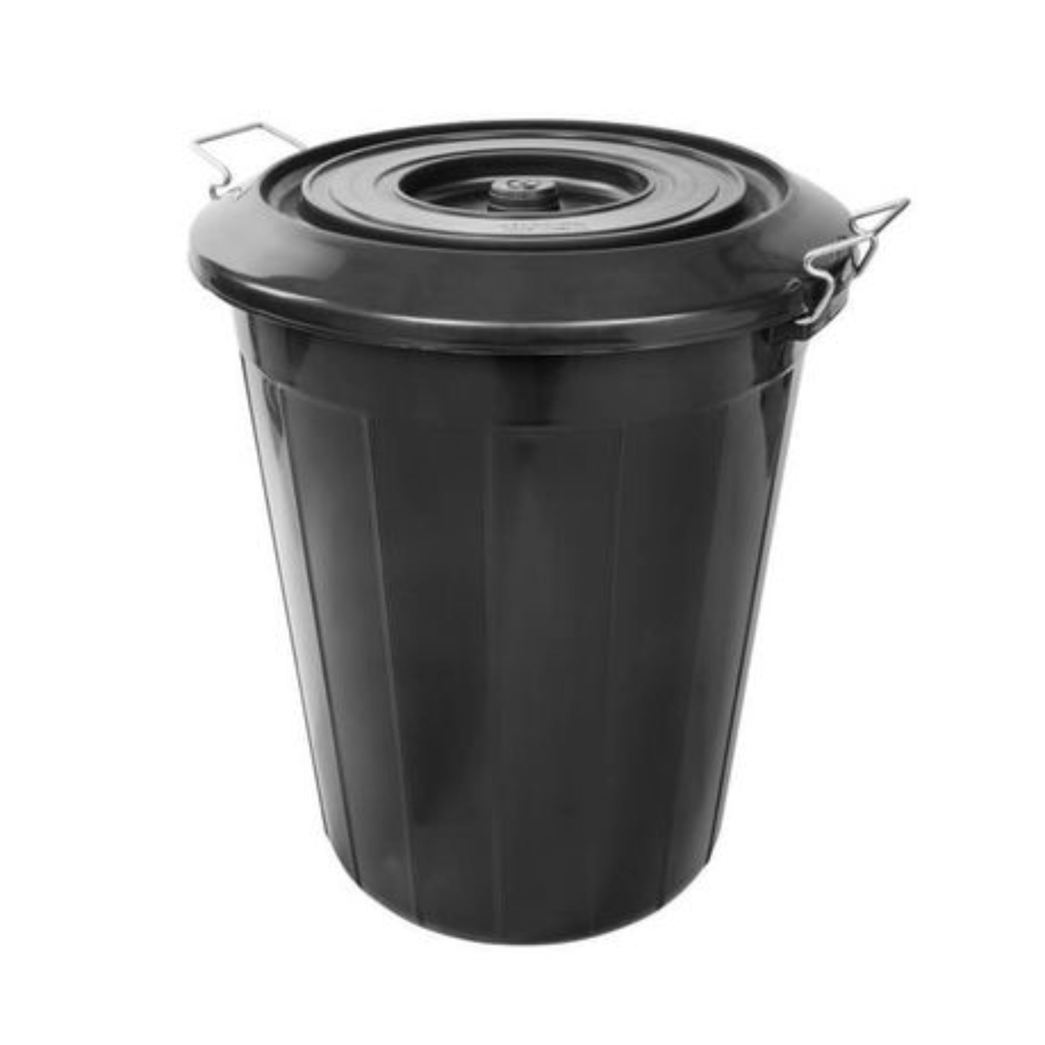 70Lt Refuse Bin with Lid Black